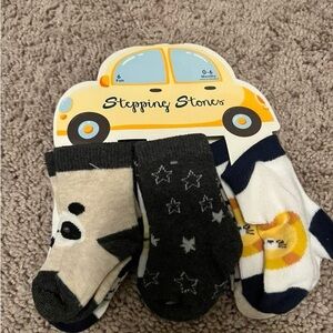 Stepping Stones Baby Socks Set - Black, Gray, White